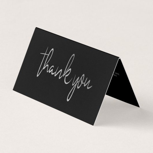 Visite Logo de script Silver Foil Carte de remerciements (Devant)