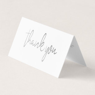 Visite Logo de script Silver Foil Carte de remerciements