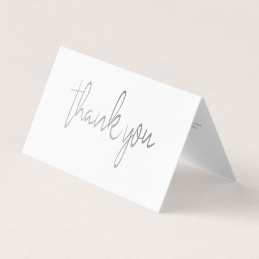 Visite Logo de script Silver Foil Carte de remerciements (Devant)