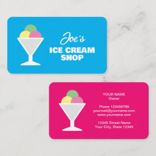 Visite Logo de sorbet crème glacée colorée carte de visit