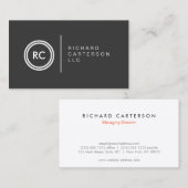 Visite LOGO DE VOS INITIALES sur DK GRAY no 2 Carte de vi (Devant / Derrière)