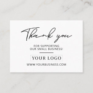 Visite Logo d'entreprise noir et blanc Merci Carte de soi