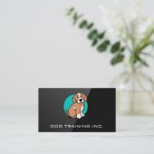 Visite Logo du chien K9 | Black Gloss Logo Carte de visit (Debout devant)