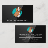 Visite Logo du chien K9 | Black Gloss Logo Carte de visit (Devant / Derrière)
