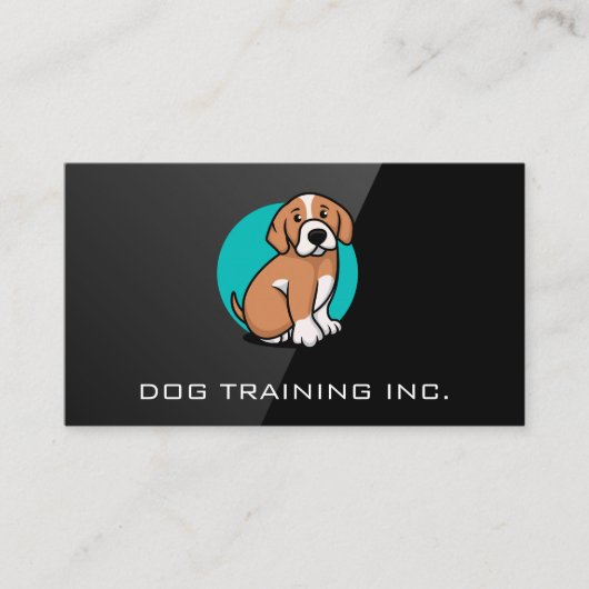 Visite Logo du chien K9 | Black Gloss Logo Carte de visit (Devant)