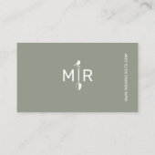 Visite Logo du jardinier blanc Monogramme | CARTE DE VISI (Dos)