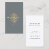 Visite Logo Elegant Gold Leaf sur Slate II Carte de visit (Devant / Derrière)
