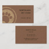 Visite Logo empreinte de patte rustique groomer carte de  (Devant / Derrière)