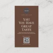 Visite Logo et code QR d'instruction de carte de tumbler  (Devant)