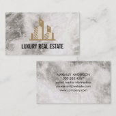 Visite Logo immobilier | Découpe en marbre | Carte de vis (Devant / Derrière)