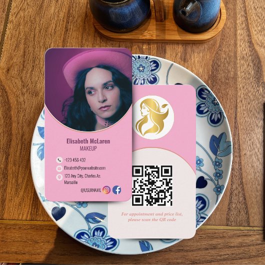 Visite Logo Marque de maquillage moderne Artiste Carte de