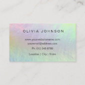 Visite Logo Minimal Holographique Opal Pierre Carte de vi (Dos)