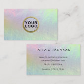 Visite Logo Minimal Holographique Opal Pierre Carte de vi (Devant / Derrière)