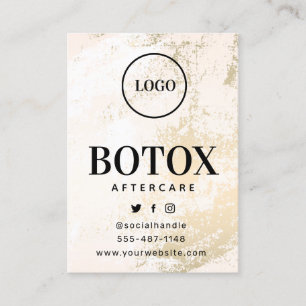 Visite Logo personnalisé Gold Pastel Botox Carte de soin