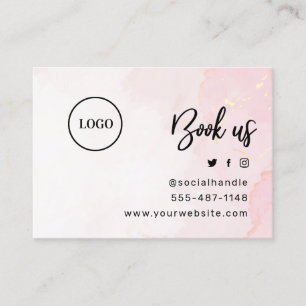 Visite Logo personnalisé Pink Gold Botox carte de soins 