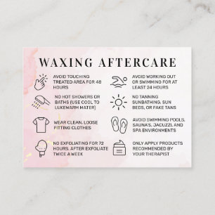 Visite Logo Personnalisé Pink Gold Waxing Carte de post-
