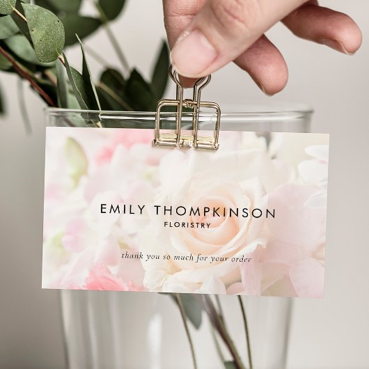 Visite Logo QR Code Photo Overlay Florist Carte de remerc