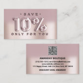 Visite Logo QRCODE 10%OFF Remise Insérer Rose de carte (Devant / Derrière)