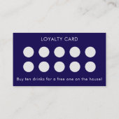 Visite Logo simple et carte de fidélité du client en bleu (Dos)