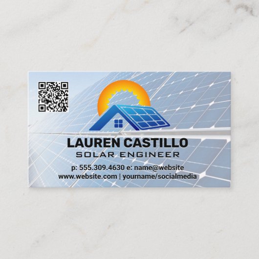Visite Logo technique du panneau solaire | Carte de visit (Devant)