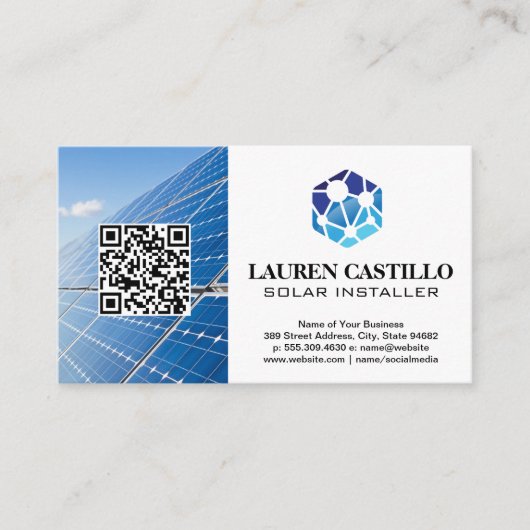 Visite Logo technique | Panneaux solaires | Carte de visi (Devant)