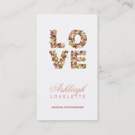 Visite LOVE Romantic Blooms Spring Fleurs Carte de profil (Devant)