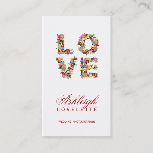 Visite LOVE Romantic Blooms Spring Fleurs Carte de profil (Devant)