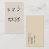 Visite LSF, Langue des Signes, Traducteur, Carte de Visit (Devant / Derrière)