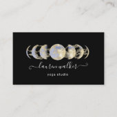 Visite Lune Bleue Dorée Phases Yoga Studio Carte de visit (Devant)