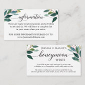 Visite Lune de miel et carte de boîtier d'information (Devant / Derrière)