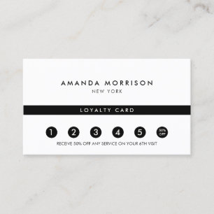 Visite Luxe Minimaliste Carte de Fidélité Blanche