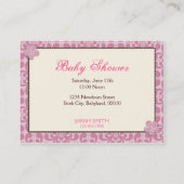 Visite Ma carte de rappel de baby shower de fille (Dos)