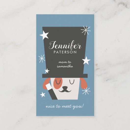 Visite Magicien mignon de chien de carte de contact de (Devant)