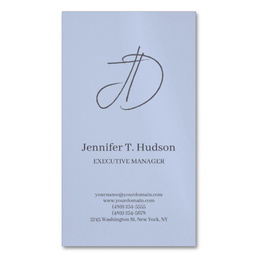Visite Magnétique Carte de profil de monogramme classique tendance b (devant Vertical)