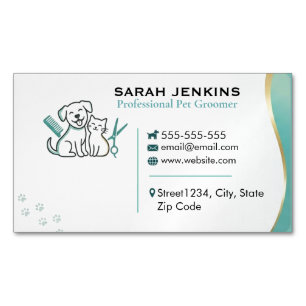 Visite Magnétique Carte personnalisée de toilettage pour animaux de