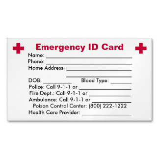 Visite Magnétique Magnat de carte d'identité d'urgence