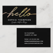 Visite Manuscrit olographe moderne de bonjour - carte de (Devant / Derrière)