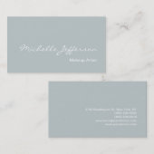 Visite Maquillage Artiste Script Bleu Blanc Carte de visi (Devant / Derrière)