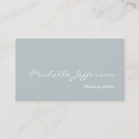 Visite Maquillage Artiste Script Bleu Blanc Carte de visi (Devant)