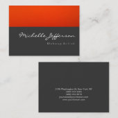 Visite Maquillage Artiste Script Gris Orange Carte de vis (Devant / Derrière)