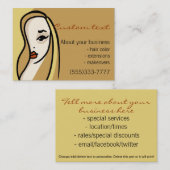 Visite Maquillage blond de cheveux de modèle de carte de (Devant / Derrière)