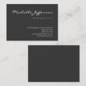 Visite Maquillage Chubby Artiste Script Gris Carte de vis (Devant / Derrière)