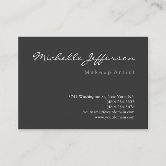 Visite Maquillage Chubby Artiste Script Gris Carte de vis (Devant)