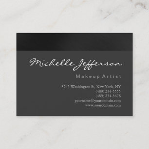 Visite Maquillage Chubby Artiste Script Gris Carte de vis