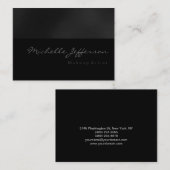 Visite Maquillage Chubby Artiste Script Gris Carte de vis (Devant / Derrière)