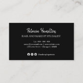 Visite Maquillage élégant Salon de coiffure 10 Carte de f (Dos)