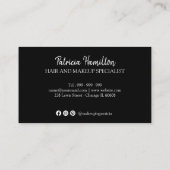 Visite Maquillage élégant Salon de coiffure 5 Carte de fi (Dos)