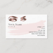 Visite Maquillage Eyebrow Eyes Lashes Rose Carte de visit (Dos)