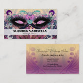 Visite Maquilleuse Artiste Salon de Coiffure Carte de Vis (Devant / Derrière)