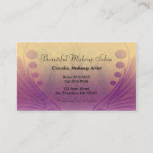 Visite Maquilleuse Artiste Salon de Coiffure Carte de Vis (Dos)